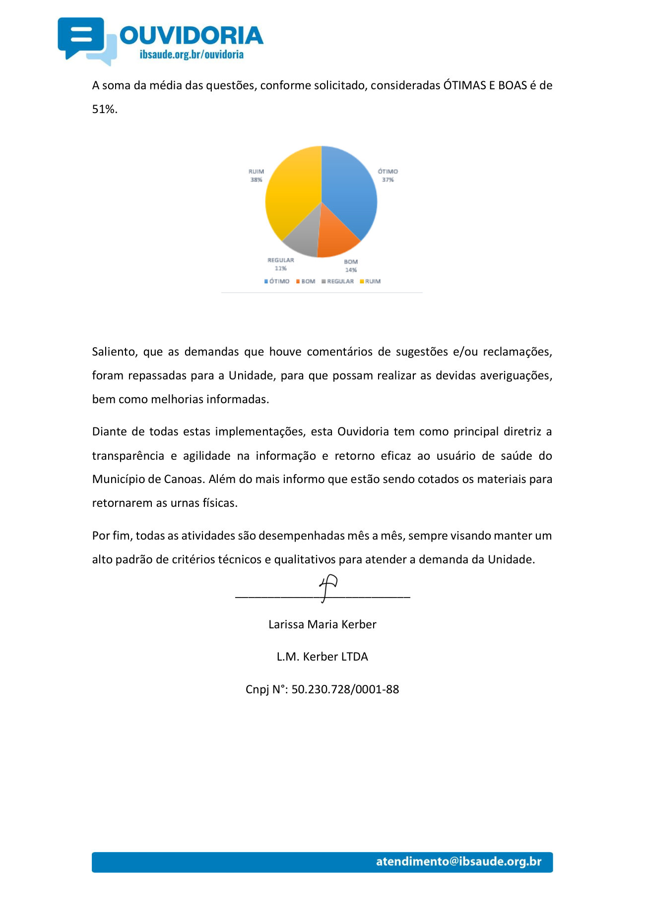 Página 2 de Relatório de ouvidoria da UPA Guajuviras de março de 2025
