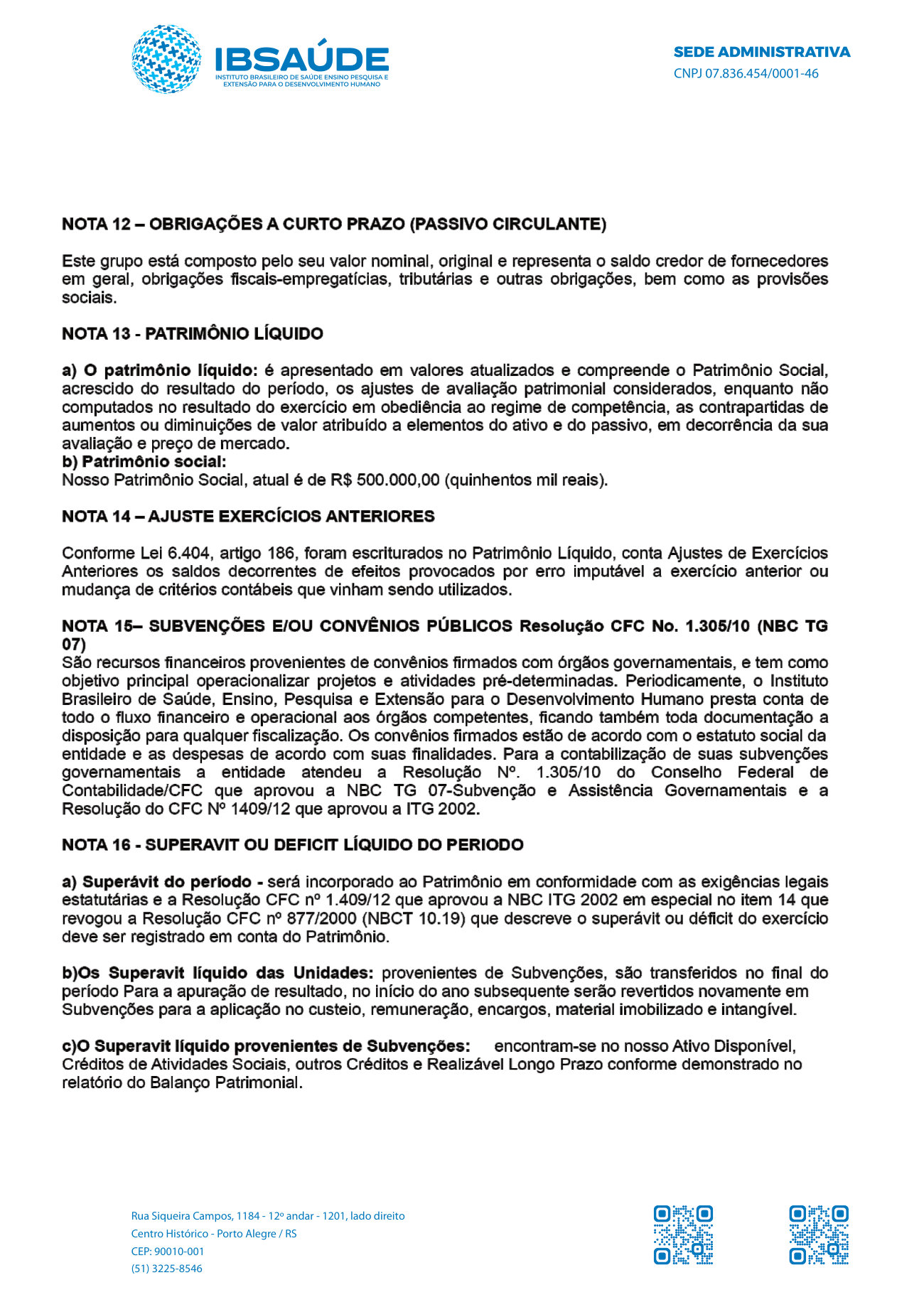 Página 6 de Notas Explicativas