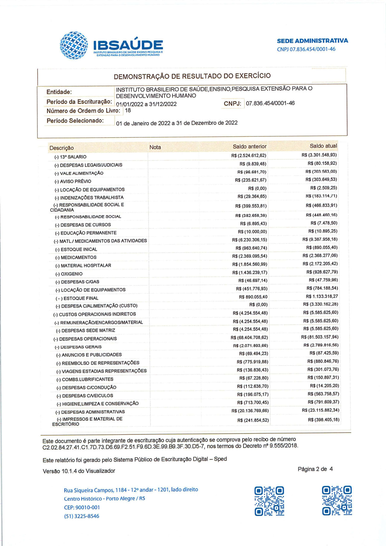 Página 2 de Demonstração de Resultado do Exercício
