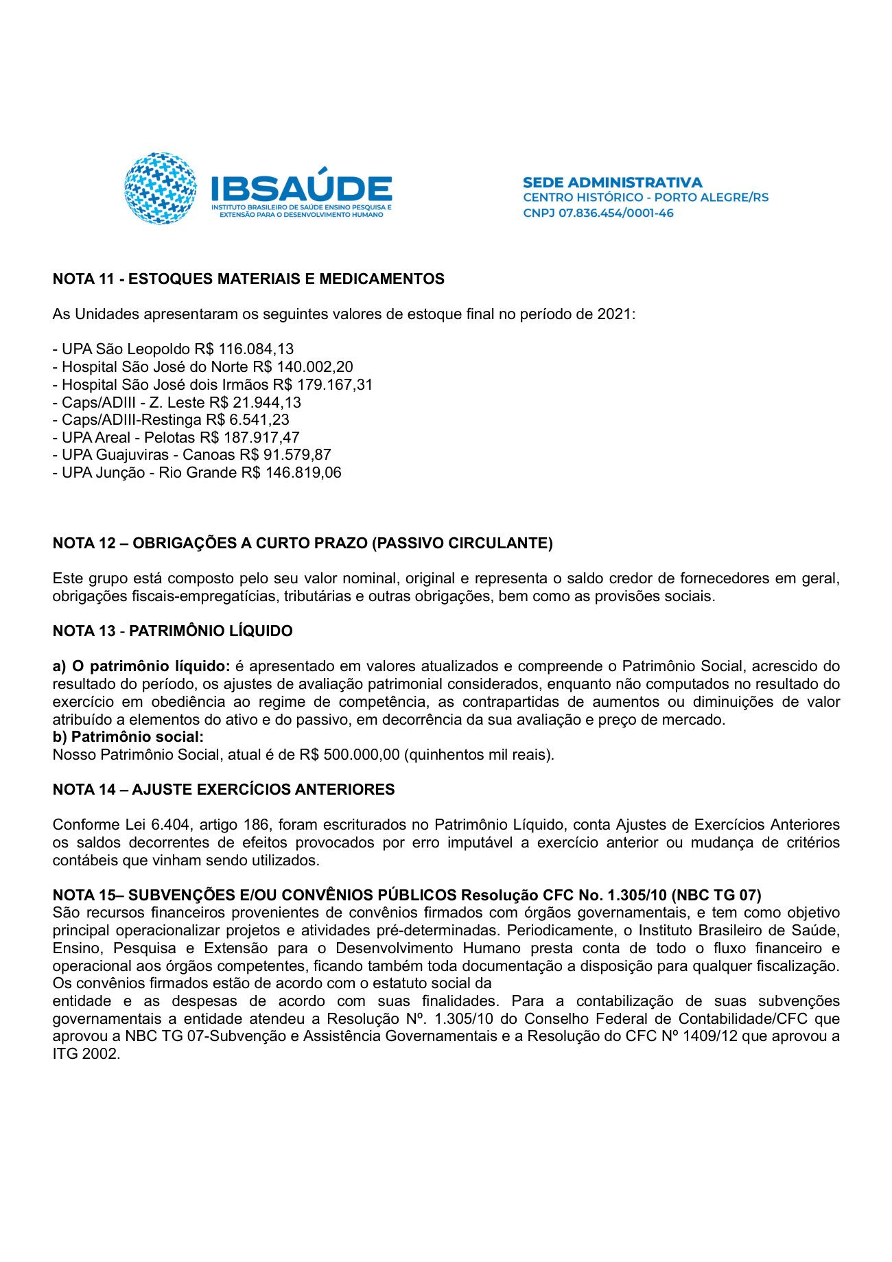 Página 6 de Notas Explicativas