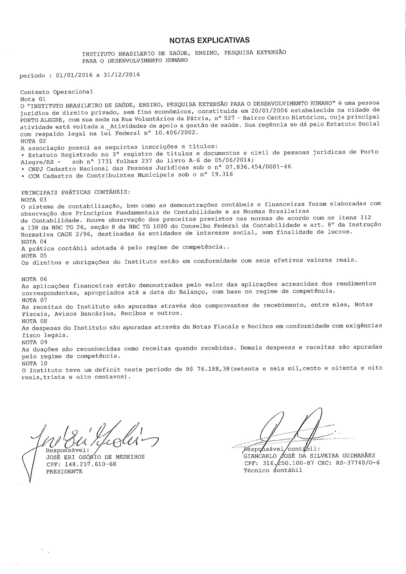 Página 7 de Balanço Patrimonial Exercício 2016