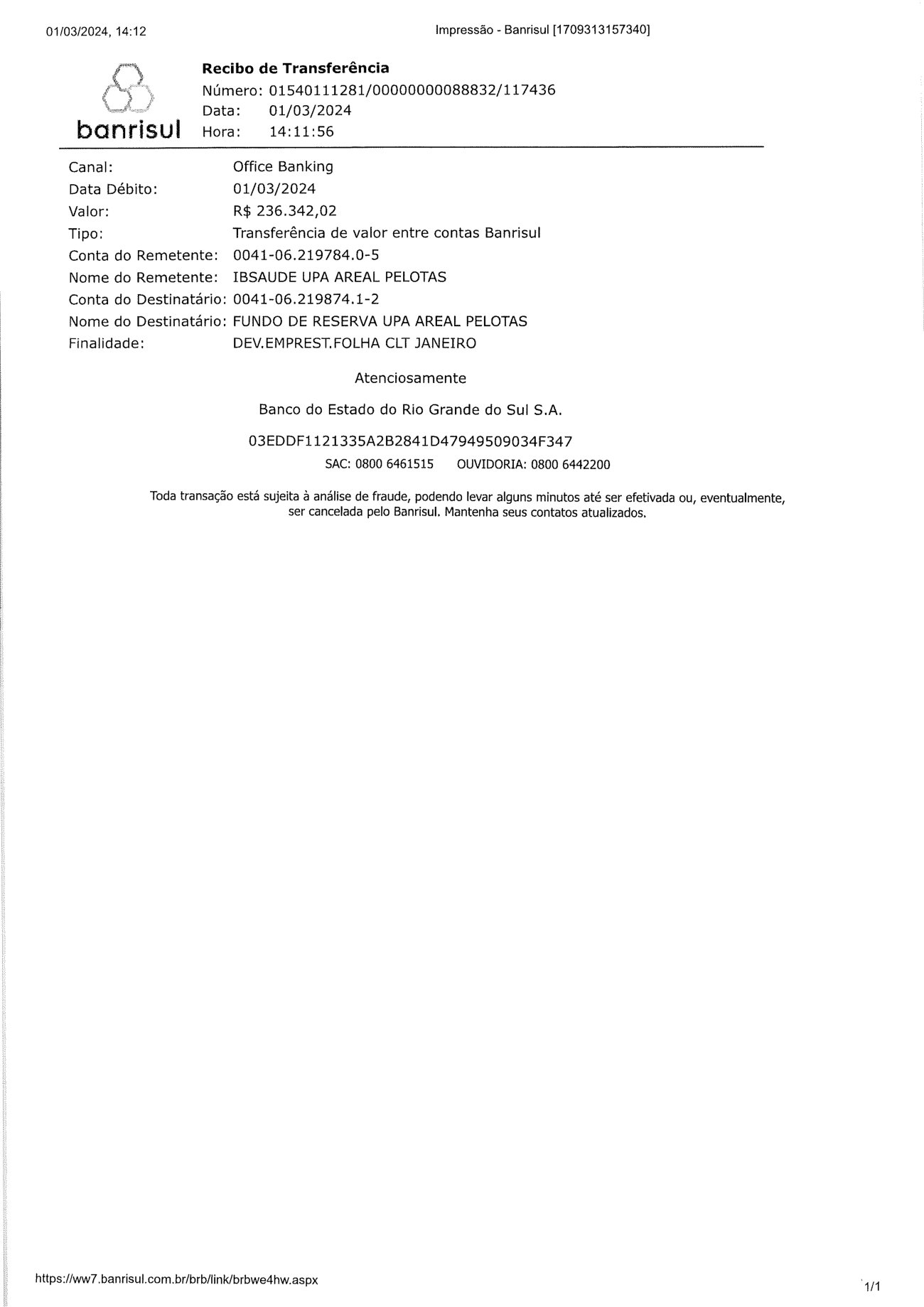Página 9 de Relatorio Financeiro Upa Areal Fevereiro 2024