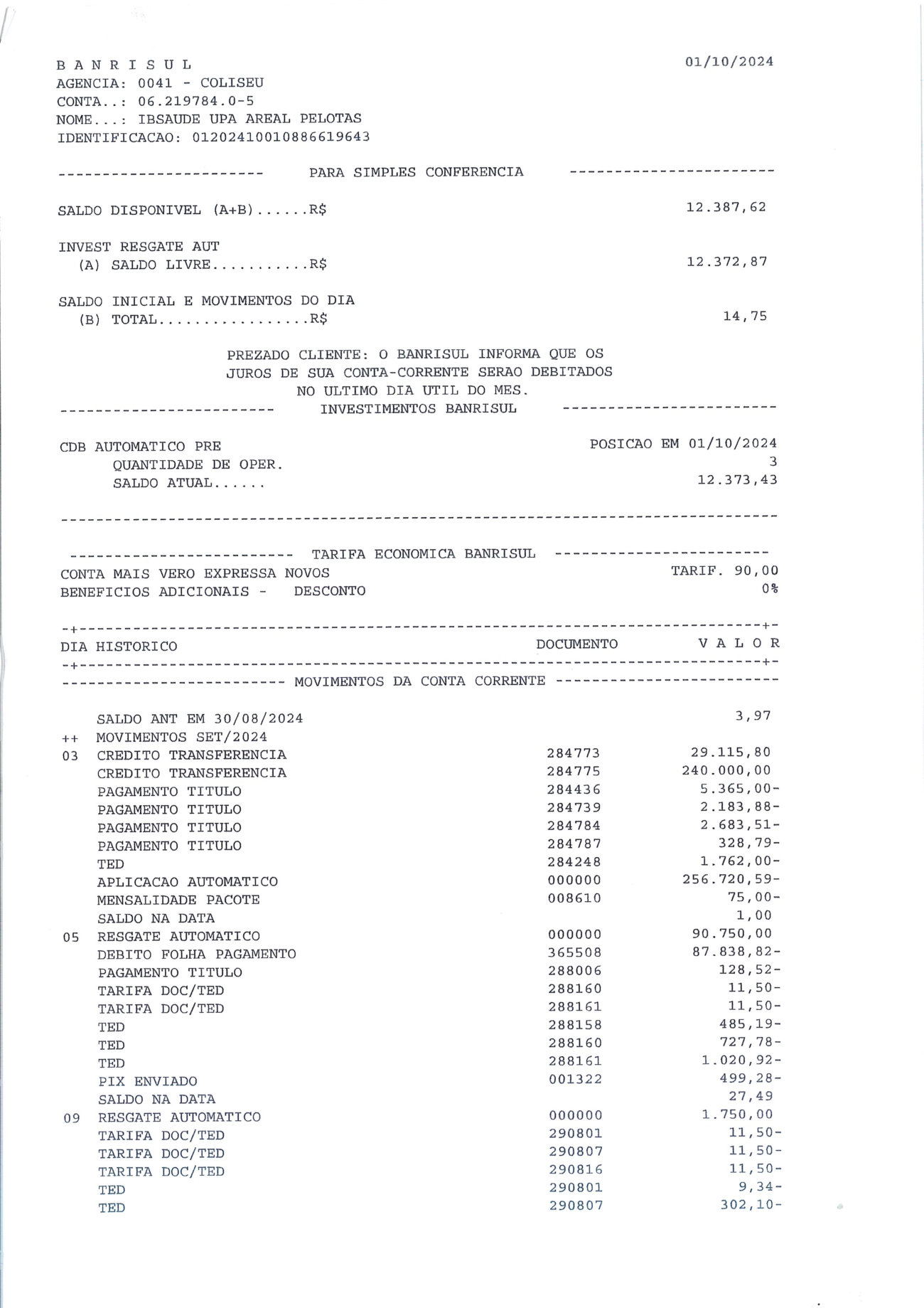 Página 7 de Relatorio Financeiro Upa Areal Agosto 2024