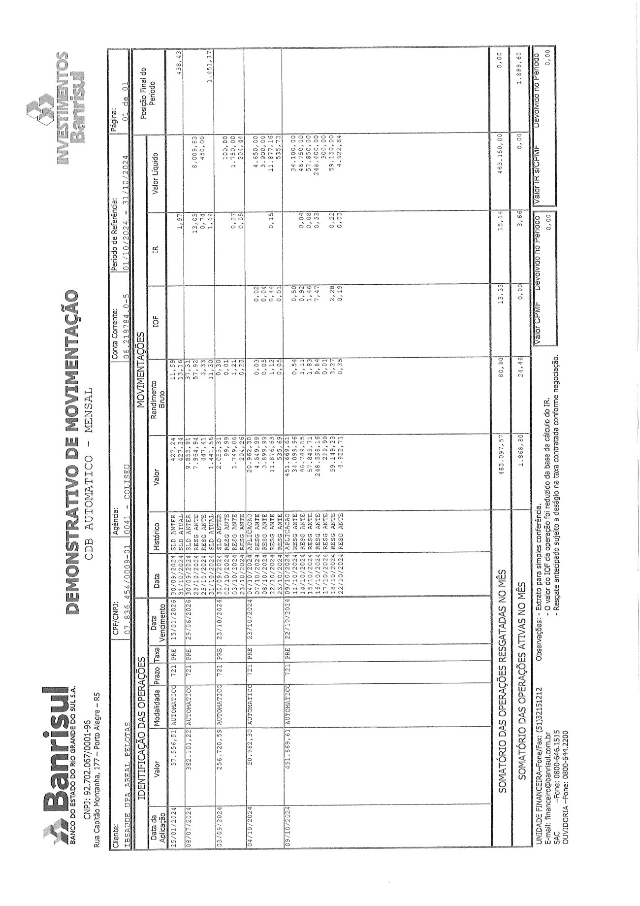 Página 9 de Relatorio Financeiro Upa Areal Setembro 2024