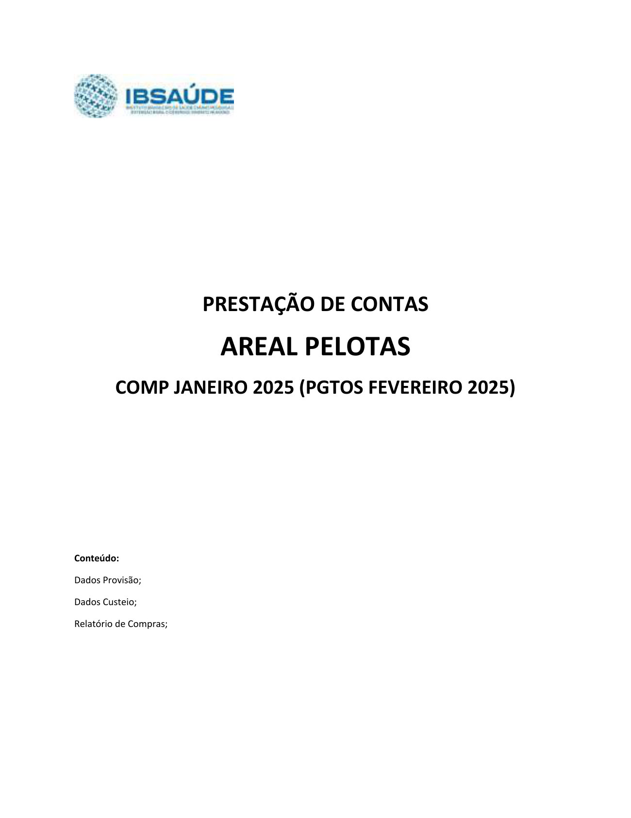 Página 2 de Relatorio Financeiro Upa Areal Janeiro 2025