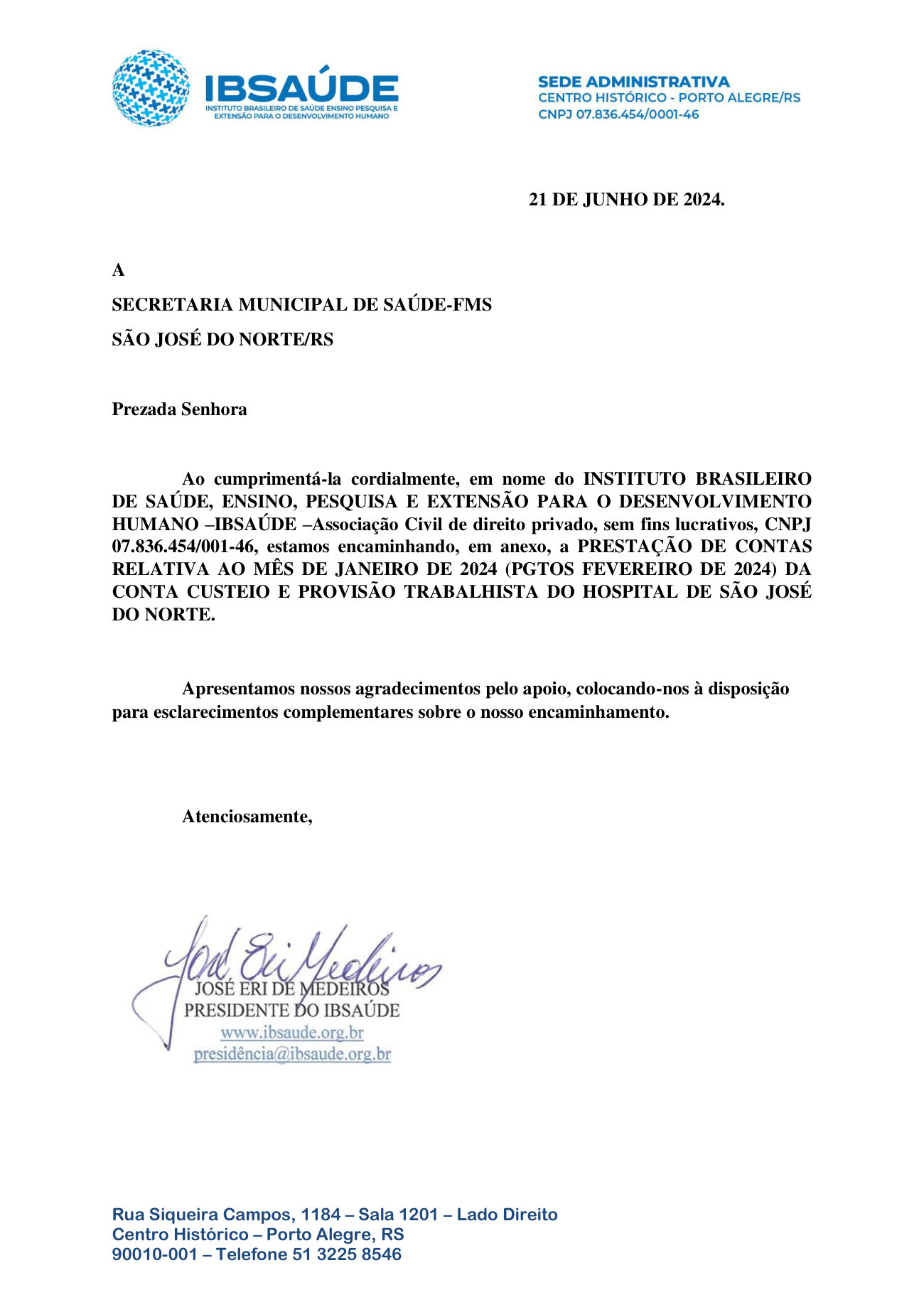 Página 1 de Prestacao De Contas Hmsjn Abril 2024